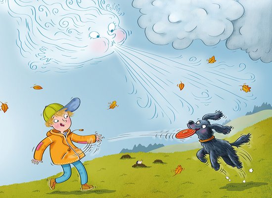 Frau Wind spielt mit